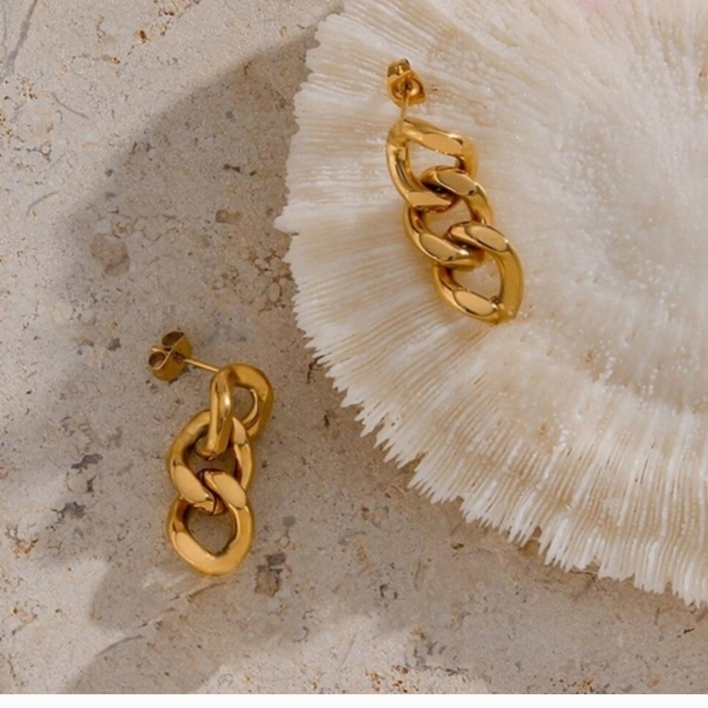 Thick cuban chain earrings - Picture 3 of 3